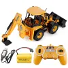 Auto Double E589 RC Excavator 1/20 2,4G Auto telecomandata 11CH Truck Trucks caricatore di backhoe Light Sound Construction Truck JCB Modello