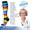 Chaussettes de sport de rugby coulant des chaussettes de compression pour les varices médicales œdème diabète Grossesse Femmes de vol de vol de vol