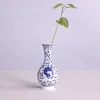 花瓶手描きの花瓶セラドンセラミックブルーと白の磁器ミニ水耕栽培レトロフラワーアレンジメント茶授賞式