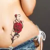 Tatuaggi sexy fiore rosa tatuaggio finto per donna addome addome tatuaggio floreale arte impermeabile adesivo tatuaggio temporaneo per tatuaggio