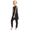 Ethnic Clothing Three Piece Burkini Kids Girls Muslim Swimsuit Tops Pants Cap Children Modest Swimwear Islam Long Sleeve Swimming Suit