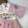 Jupe bébé populaire Hanfu Deer Match Print Princess Robe Taille 90-140 cm Kids Designer Vêtements Summer Girls Partydress 24Pril