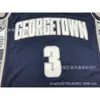 Jersey de football Everson n ° 3 Georgetown University Black Grey Blue Bleu foncé brodé