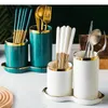 Storage Bottles Creative Ceramic Chopstick Rests Household Tableware Racks Kitchen Drain 2 Piece Set Holders Items