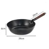 Pannor 28cm wok pan biff matlagning kruka non stick pannkaka handgjorda gjutjärn stek gas spis induktion kök köksredskap