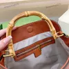 Hobo Handbag Saco de ombro feminino Couro de couro de bambu de bilhete de fivela de fivela e método de fechamento Método