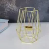 Candle Holders Set Of 12 Gold Geometric Metal Tealight For Living Room & Bathroom Decorations