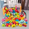 100 Pcs Alphanumeric Beaded Hand Brain Training Math Game Baby Montessori Wooden Baby Toy