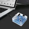 USB3.0 Splitter 4-port USB Hub Transparent till fyra datormultifunktionella Dock Extender 5Gbps microusb