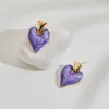 Boucles d'oreilles étalon couleurs argentées coeur coeur feme