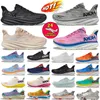 Hokaes One Clifton 9 Running Shoes Women Free Pepople Sneakers Bondi 8 Cliftons Black White Peach Whip Harbor Cloud Carbon X2 Men Trainers