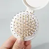 Söt liten kamma Portable Mini Air Cushion Comb Girl Folding Airbag Comb Massage Comb Mirror in One 240418