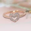 2PCS Pierłdy ślubne Romantyczne nieskończoność serce Pierścienie miłosne dla kobiet Wedding zaręczynowy Pierścień Para Kryształowa cyrkon Akcesoria Modna biżuteria Dzr026