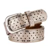 Belts 2024 New Retro Womens Belt Design with Fashionable Matching Designer Belt Punk Rock Gothic Studded Belt 240423