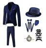 Suits 1920s Men Gatsby Cosplay Outfit Men's Gangster Costume And Accessories Set Steampunk WaistCoat Vest Pocket Watch