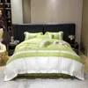 Washed Silk Four Piece Set Simple Ice Cool Summer Sleeping Nude Embroidered Quilt Cover Bed Sheet 18 240420