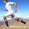 新しい圧縮靴下サッカーストッキング2030 mmHg男性女性スポーツソックスのマラソンサイクリングフットボール静脈脈の靴下