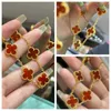 Famous designers design gorgeous bracelets for womenValentines Luxury 18k Clover Primordial Year Flower Bracelet Lucky Grasswith common vnain