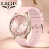 LIGE New Smart Digital Watch Bluetooth Womenwatch Designer Fonction Physiologic Sports Fitness Fitness Immasproof Custom Dial Smartwatch Ladies Pin Buckle Watch