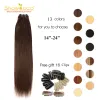 Peruklar insan saç demetleri DIY Brezilyalı saç örgüsü için doğrudan atkısı sarışın% 100 remy 13 renk 14 "24" atgözde dikmek