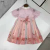 Brand Baby Spirt Hanfu Deer Wzorka Princess Sukienka Księżniczka Rozmiar 90-140 cm Designer Designer Ubrania Summer Girls Partydress 24 kwietnia