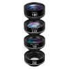 Filtrerar Ny 4 i 1 telefonkamera Lenses Kit Long Focus Lens vidvinkel Makro Fish Eye Lens för iPhone Smartphone HD Lenses Kit