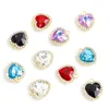 Afitos 10pcs European Peach Heart Rhinestones Princess Style Jewelhings Encontros de colar Diy Brincos Acessórios