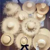 DONNE Summer Natural Cappone Raffia Cappello Fashion Nastro Floppy Sharing Panama Cappelli da sole largo Brime