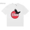 Herr designer kort ärm mode trend trendiga varumärke Rhude Eagle Print Letter Lous Round Neck T-shirt par