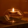Portabandini trasparenti rotondi in vetro vuoto candelabelle tavolo da pranzo decorazione per la casa ornamento per matrimoni di San Valentino