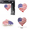 Broches broches 10 pcs / lot du drapeau américain broche en émail coeur forme 4ème des épingles patriotiques JY USA pour cadeau / décoration Drop livraison juive dhe3r