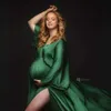 Sleep Lounge Pregnant woman photography dress elegant and soft satin chiffon long sleeved dress Bohemian photo shoot pregnant woman dress