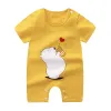 Einszene neue Sommerbabykleidung Neugeborene Jungen Mädchen Kurzfilm Cartoon Print Abschnitt Offene Aktenklettern Kleidung Baby Jumpsuit Strampler