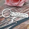 Keychains Valentines Day KeyChain I Love You More Than Key Chain Women The Miles Between Us Ring Plane Pendant Accesorios Lovers Gift