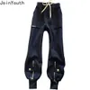 Sweatpants Women Fashion Black Joggers 2023 Nya Bottoms Dragkedja Pocket Casual Streetwear Trousers Pantalon Femme Y2K kläder