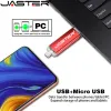 Drives Jaster 5 PCS лот USB -флеш -приводы 128 ГБ пластиковой памяти Stick 64 ГБ OTG Drive 32 ГБ 2 в 1 USB Stick 16 ГБ Creative Gift U Disk