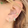 Earrings 925 Sterling Silver Needle Fashion Hoop Earrings for Women Blue Turquoise Pendant 18K Gold Earrings High Luxury women's Jewelry