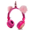 Unicorns hörlurar trådlösa Bluetooth barn hörlurar fällbar stereo musik stretchbar tecknad headset för pojkar flickor gåvor17610080
