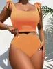Swimwear féminin 2024 Bikini High Bikini Femmes Brésilien Brésilien Sexe Sold Green Socle Rangée Push Up Sweetwear Fssue de bain Offrez un cadeau D240424