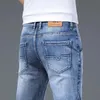 Heren jeans klassieke zomerheren dunne stretch fit Jeans Business Casual Slim Fit denim broek zachte stof hoge kwaliteit rechte been broek 240423