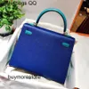 Top Cowhide Handbag Epsom Leather Genuine Leather 25cm custoized color luxury wax line stitching can make other colors39IFYTQL
