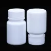 Garrafas 50pcs 15ml 100ml de plástico branco garrafas de vedação vazia em pó sólido cápsula de comprimidos de comprimidos