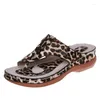Slippers Summer Fashion dames sandalen dik zool grote luipaard print banket feest strand strand