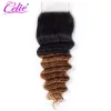 Wigs Celie ombre bundels met sluiting 1B 30 Braziliaanse losse diepe golf menselijk haar remy 3 bundels met kanten sluiting