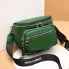 100% Cowhide Women Messenger Bag Fanny Pack dragkedja bröstväska kvinnlig pengar påse Travelväska Belly Pocket Hip Bum 240419