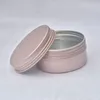 80 ml Portable Refillable Rose Gold Round Cosmetic Aluminium Tin Curs Diy Ny tom Cream Candy Metal Storage Aluminium Box