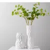 Vases Ripple Stripe Abstract Shape Ceramic Vase Flower Pots Desk Decoration Artificial Flowers Decorative Modern Home Decor