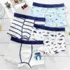 Roupa íntima New Chegen Boys Rouphe Frete grátis Fashion Kids Cotton Children Boxer calcinha 4pcs/lote 311 anos 110170