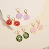 Boucles d'oreilles étalon 2024 Fashion Femmes mignonnes fleurs colorées Round goutte d'huile simple goutte à goucille d'oreille avocat