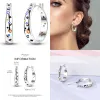 Earrings Swirling Eyes Snake Bone Pattern Earrings 925 Sterling Silver Heart Hoop Earrings Women High Quality Zircon Wedding Jewelry Gift